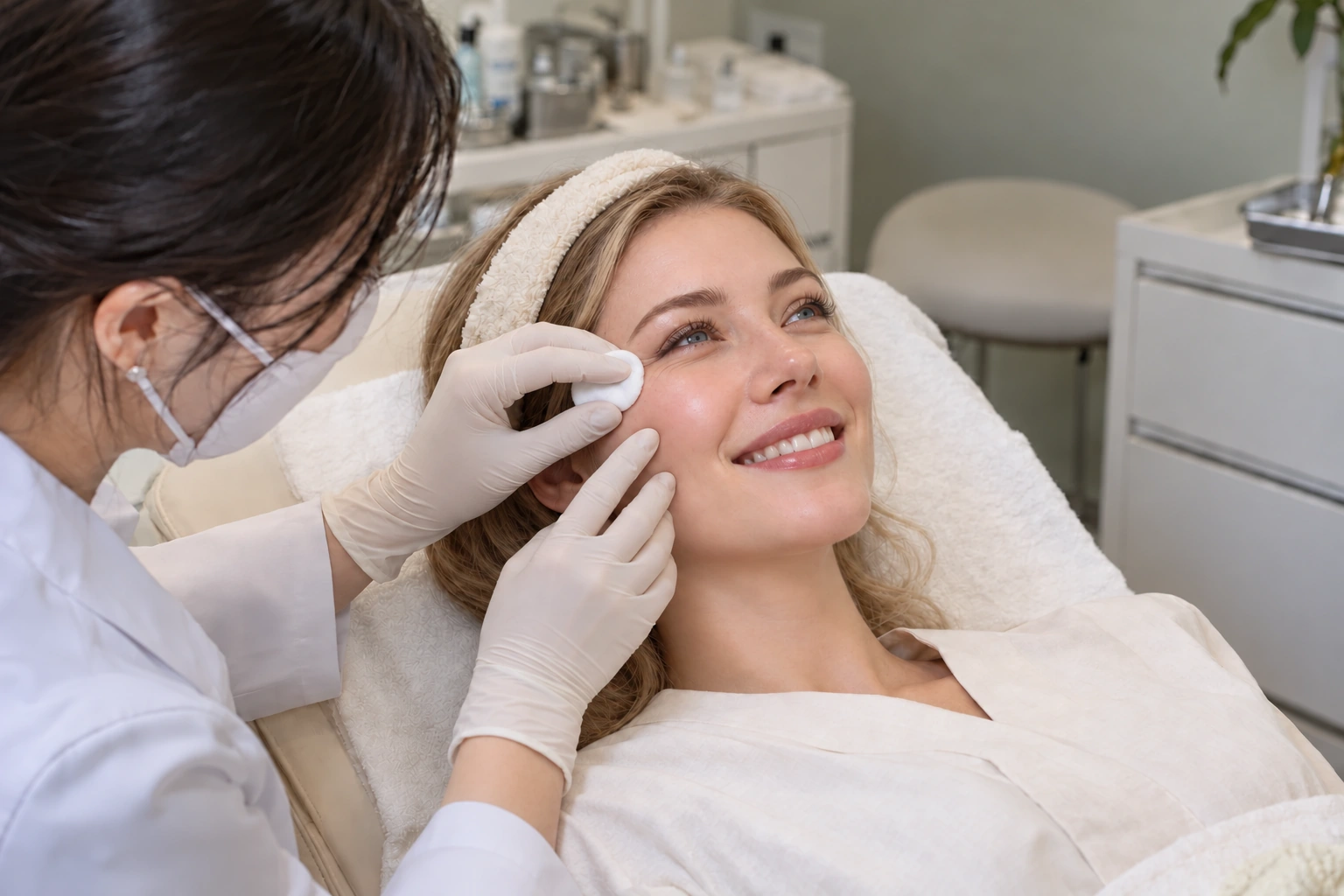 juveàcell Under-eye & eye area · in Gangnam, Seoul: illustrative consultation and examination scene