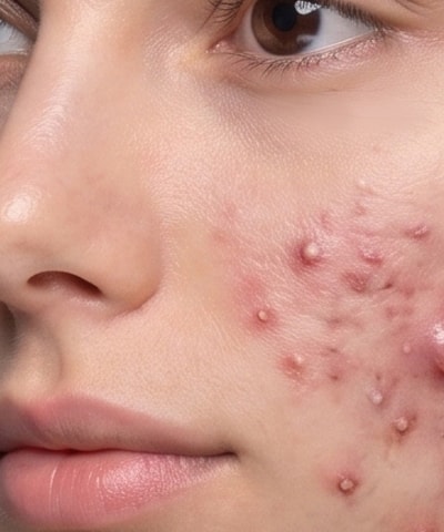 Potenza لحب الشباب — لقطة مقرّبة للمنطقة المعالَجة