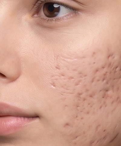 Potenza للندبات — لقطة مقرّبة للمنطقة المعالَجة