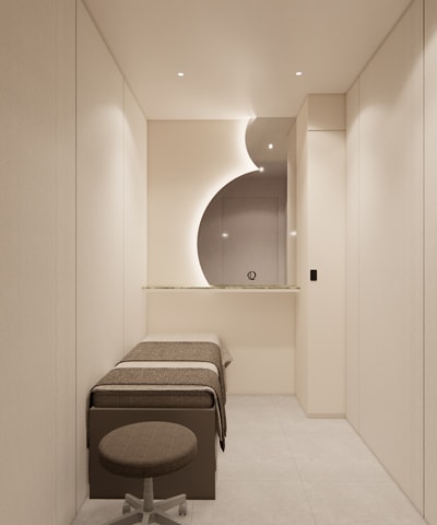 A treatment room at QD Clinic in Gangnam, Seoul