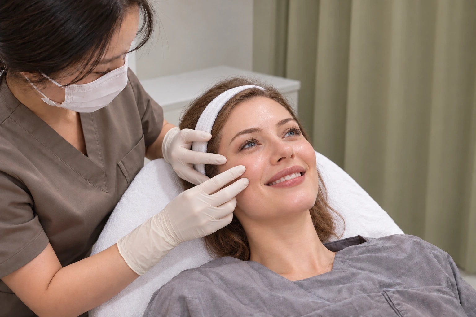 Potenza Pore Tip in Gangnam, Seoul: illustrative consultation and examination scene