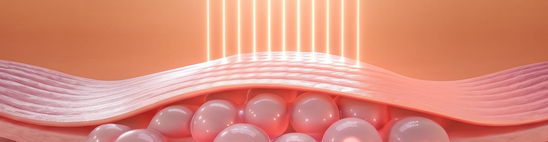 Un schéma de l’énergie de lifting traversant les couches de la peau