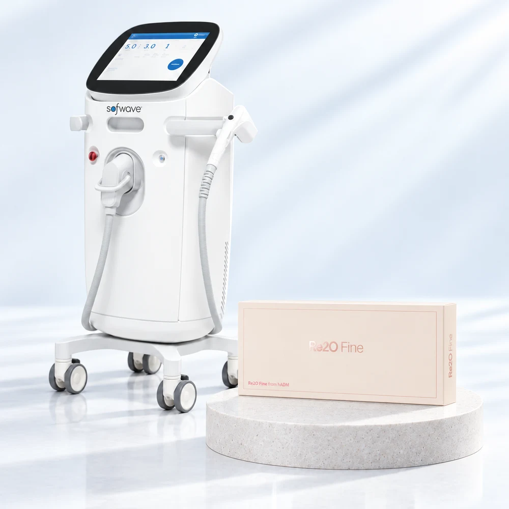صورة تركيب الجهاز والمنتجات لبرنامج Sofwave 100 نبضة + Re2O Fine 2cc